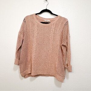 Madewell Women Marled Plaza Sweater Pullover Crew
Neck Marled Open Peach Knit